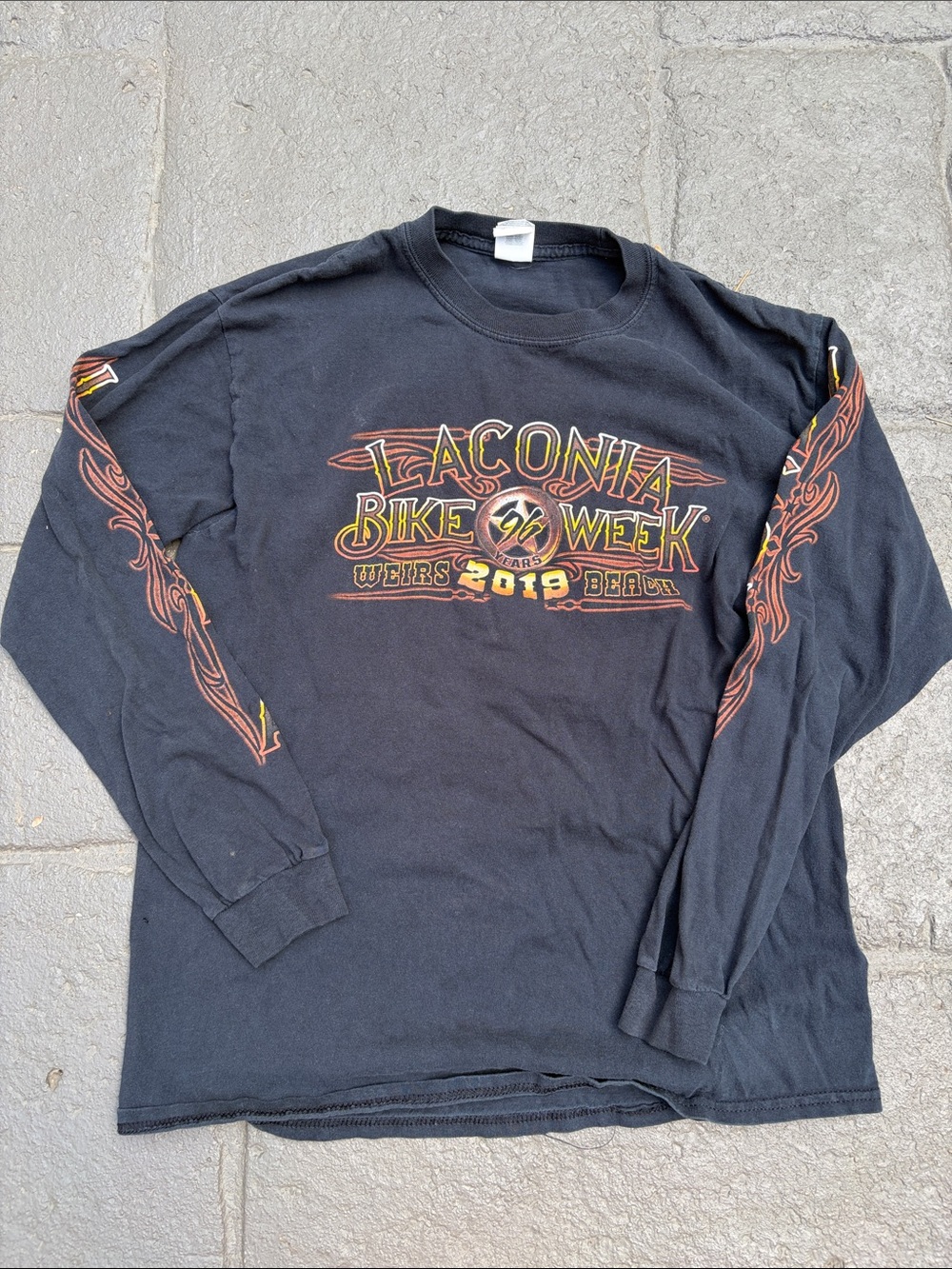 Gildan Black Long Sleeve Laconia Bike Week Graphic Tee